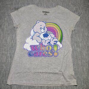 Care Bears T-Shirt Womens Size XXL Gray Short Sleeve Crew Who Cares Graphic